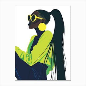 African Girl In Sunglasses 1 Canvas Print