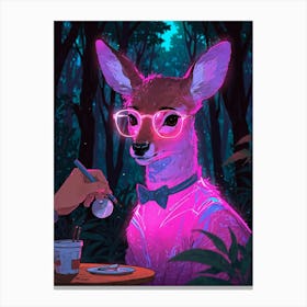 Deer With Glasses Canvas Print