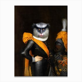 Sir John The Monkey Pet Portraits Canvas Print