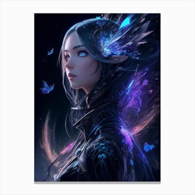 Dreamshaper V5 Beautiful Elf Woman Shoulder Length Straight Ha 0 Canvas Print