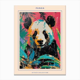 Panda Brushstrokes Poster 3 Canvas Print