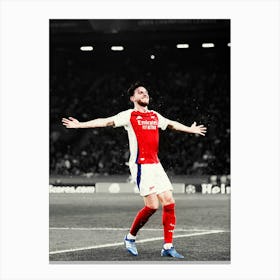 Declan Rice Of Arsenal Celebrates Canvas Print