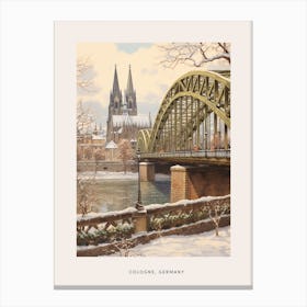 Vintage Winter Poster Cologne Germany 1 Canvas Print