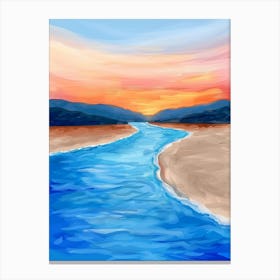 River At Sunset Canvas Print