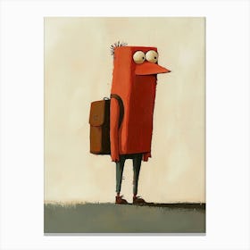 Red Guy With Backpack Canvas Print