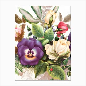 Pansies In A Vase Canvas Print