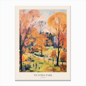 Autumn City Park Painting Victoria Park London 1 Poster Canvas Print