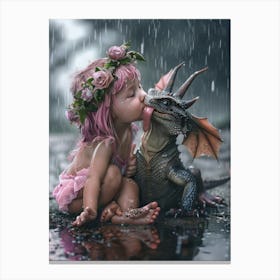 Kissing A Dragon Canvas Print