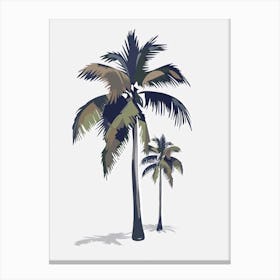 Palm Tree Pixel Illustration 2 Canvas Print