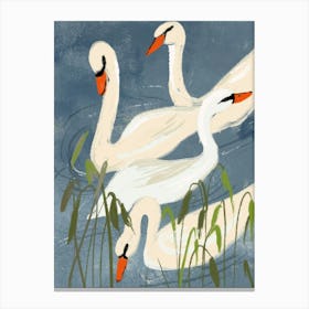 Swans In The Lake  Canvas Print