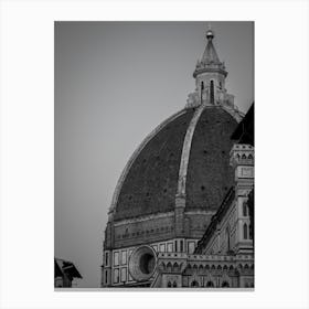 Cathedral of Florence, Italy | Black and White Photography Canvas Print