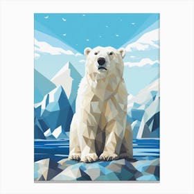 white Polar Bear poly art Canvas Print