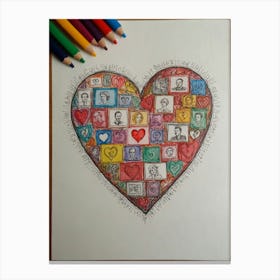 Heart Of Social Media Canvas Print