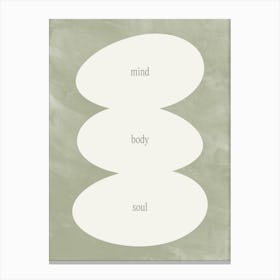 Mind Body and Soul Abstract Organic Shapes in Sage Green Canvas Print