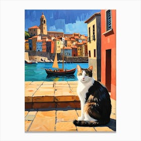 Cat On The Balcony 1 Canvas Print