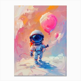 Astronaut With Balloons Canvas Print