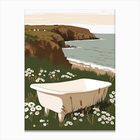 Bath Tub By The Sea Canvas Print