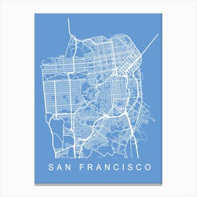 San Francisco Map Blueprint Canvas Print