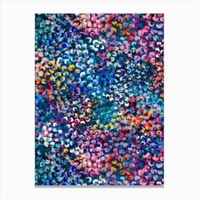 Rainbow Spot Painting - Teal Canvas Print