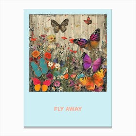 Fly Away Butterfly Collage 1 Canvas Print