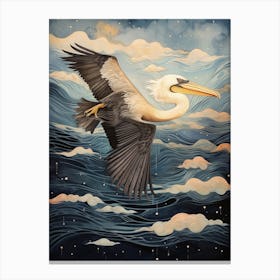Pelican 1 Gold Detail Painting Canvas Print