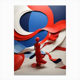 Red, Blue And White Canvas Print