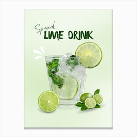 Spring Lime Drink Canvas Print
