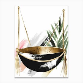 Black And Gold Hanging Basket Canvas Print