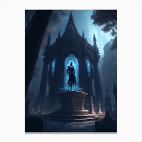 Cyber Gothic Cemetery Canvas Print