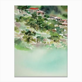 Baliem Valley Indonesia Watercolour Tropical Destination Canvas Print