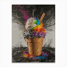 Rainbow Ice Cream Canvas Print