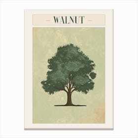 Walnut Tree Minimal Japandi Illustration 3 Poster Canvas Print