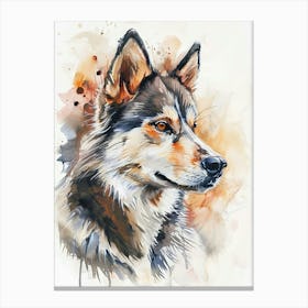 Siberian Husky Watercolor Painting 2 Canvas Print