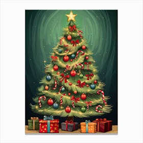 Christmas Tree Vintage poster 64 Canvas Print