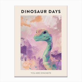 You Are Dinomate Dinosaur Lilac Poster Canvas Print