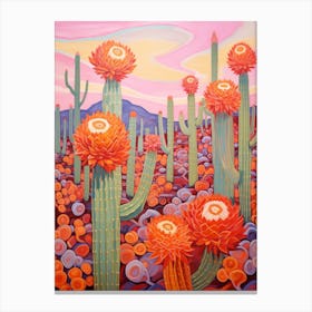 Cactus In The Desert Painting Devils Tongue Cactus 2 Canvas Print