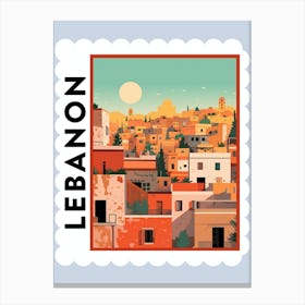 Lebanon Travel Stamp Poster Canvas Print