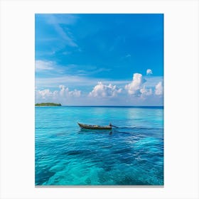 Small Fishing Boat In The Sea Canvas Print