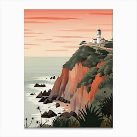 Cape Byron, Australia, Graphic Illustration 3 Canvas Print