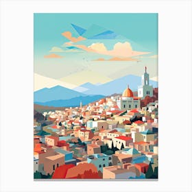 Athens, Greece, Geometric Illustration 4 Canvas Print