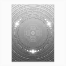 Geometric Glyph in White and Silver with Sparkle Array n.0342 Canvas Print