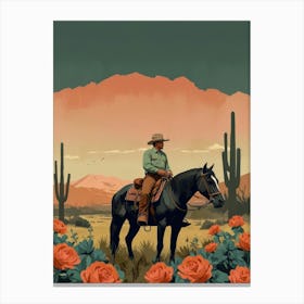 Cowboy In The Desert 25 Canvas Print