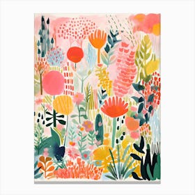 Giverny Gardens Abstract Riso Style 3 Canvas Print