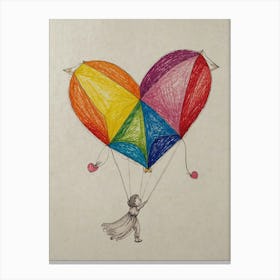 Heart-Shaped Parachute Canvas Print