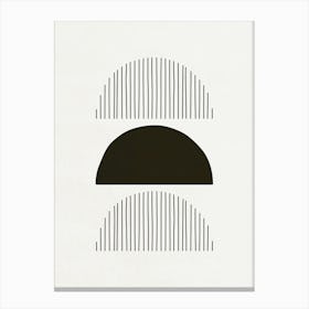 Shapes and Lines - Black 03 Canvas Print