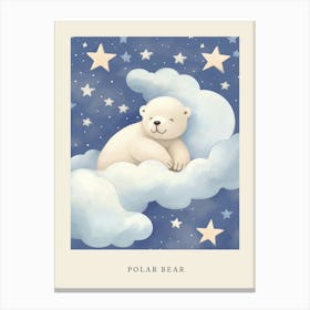 Sleeping Polar Bear 2 Nursery Poster Canvas Print