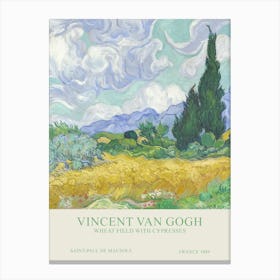 Vincent Van Gogh - Wheat field with cypresses Canvas Print