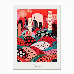 Poster Of Sydney, Illustration In The Style Of Pop Art 2 Canvas Print