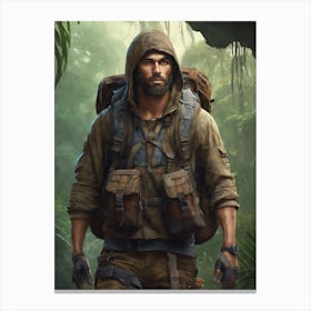 Hunter In The Jungle Canvas Print
