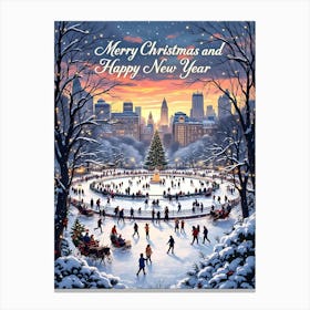 Merry Christmas And Happy New Year 3 Canvas Print